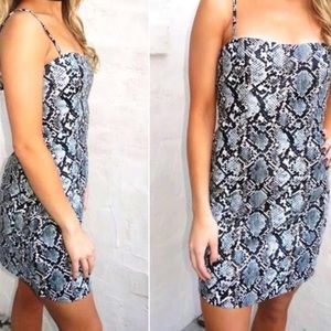 Honey punch snakeskin leather dress